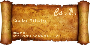 Csete Mihály névjegykártya