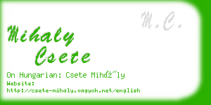 mihaly csete business card